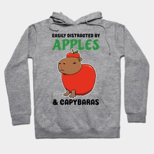 Easily Distracted by Apples and Capybaras Hoodie